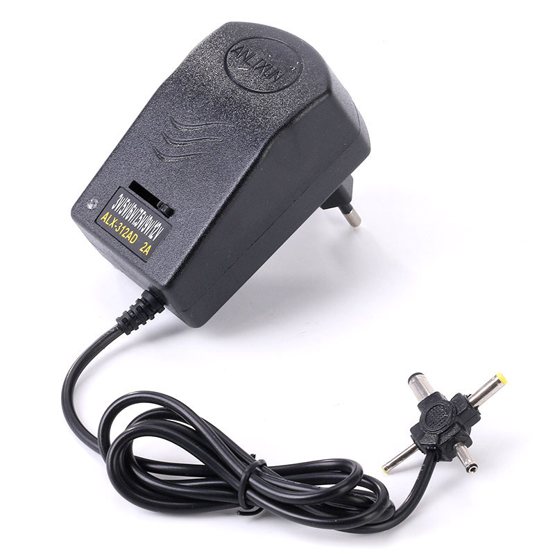 Adjustable power adapter 2A 4-head European gauge